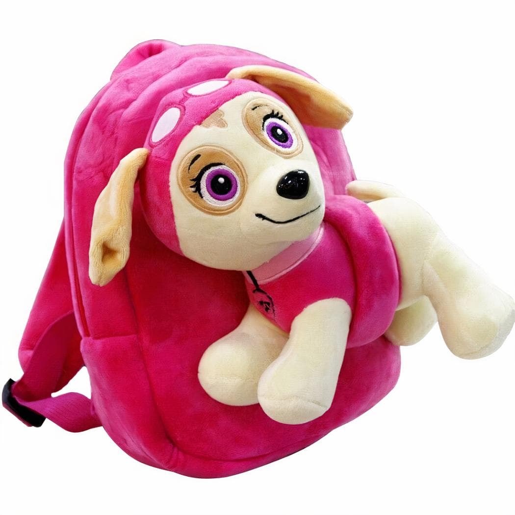 Sac à dos Pat'patrouille à peluche détachable - rose