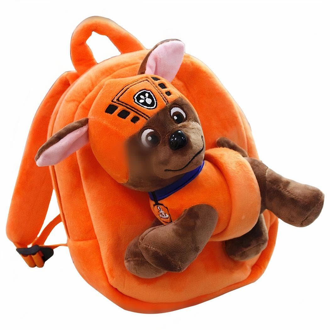Sac à dos Pat'patrouille à peluche détachable - orange