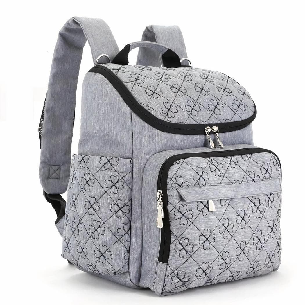 Sac à dos à langer pratique aux motifs tendance - gris