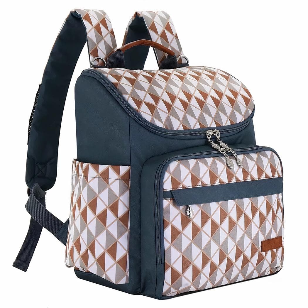 Sac à dos à langer pratique aux motifs tendance - marron