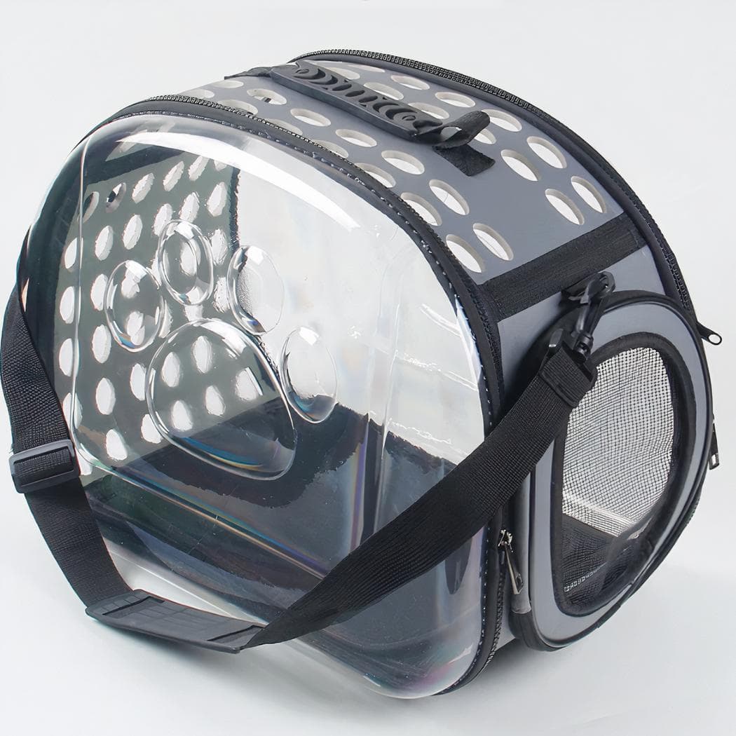 Sac de transport transparent pour chien et chat - gris,s