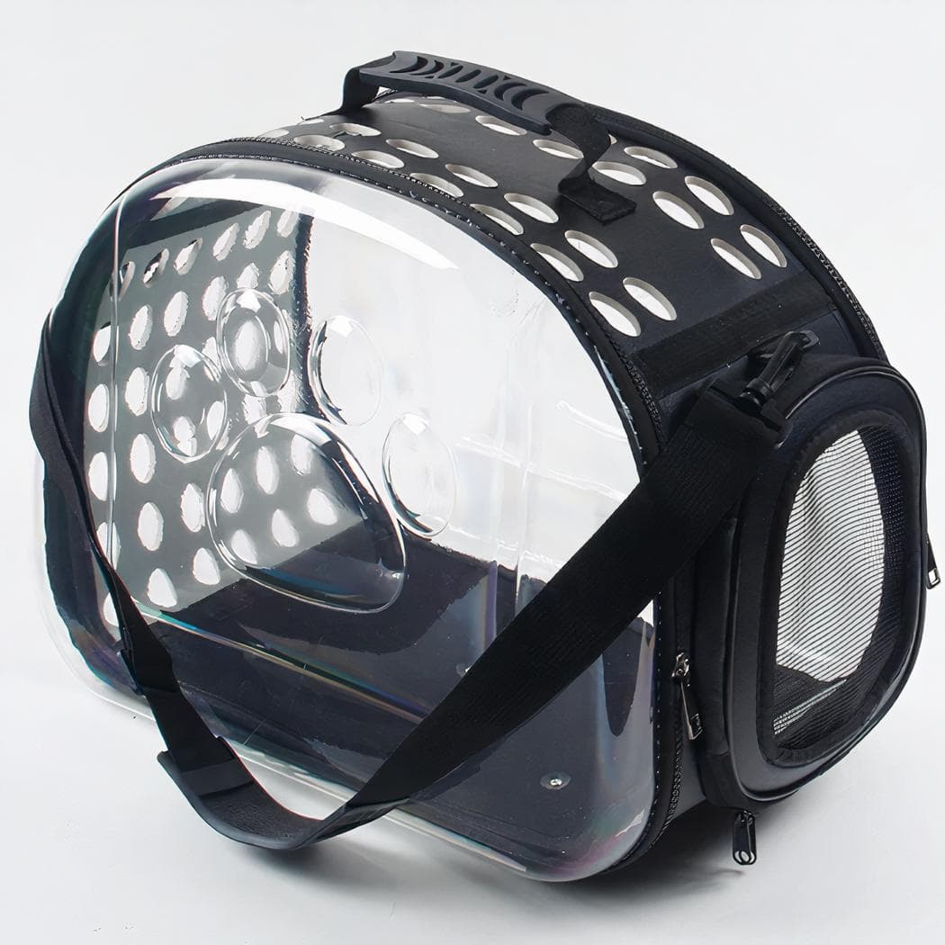 Sac de transport transparent pour chien et chat - noir,l