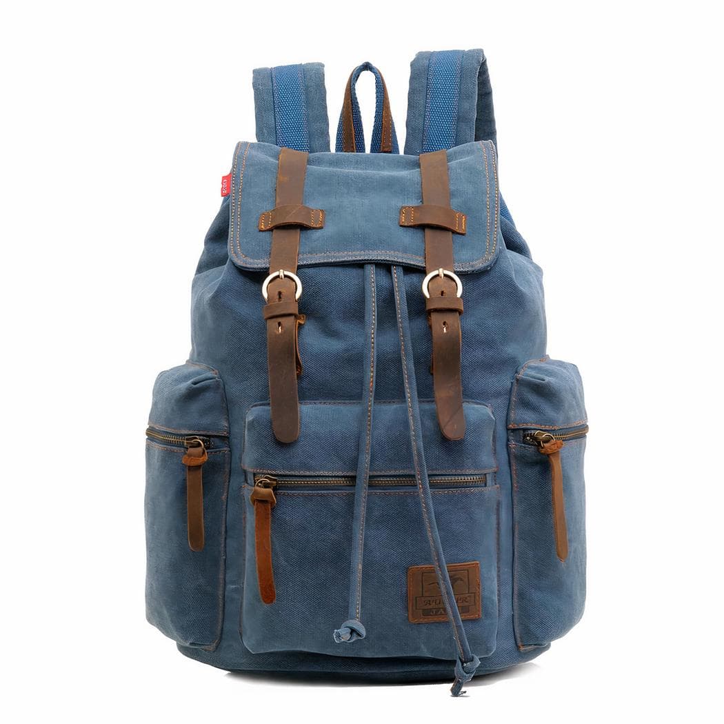 Sac à dos en toile pour homme - bleu