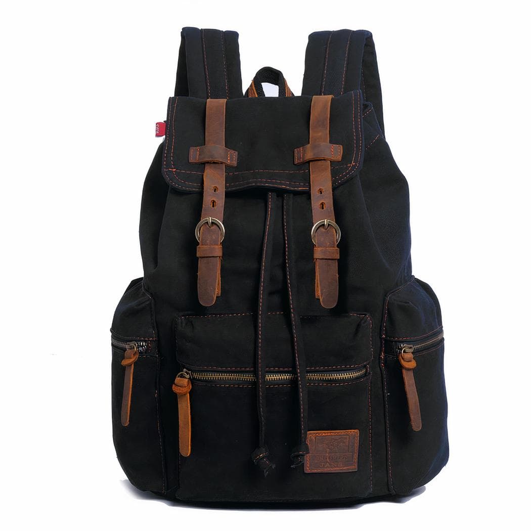 Sac à dos en toile pour homme - noir