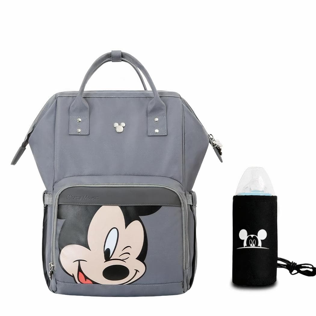 Sac à langer bébé motif Mickey Mouse - gris
