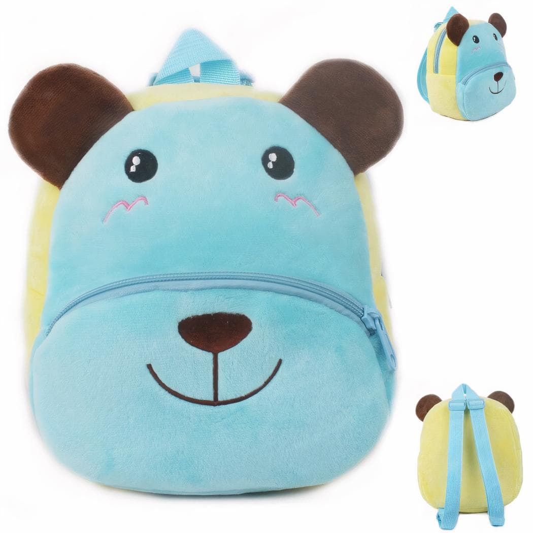 Sac à dos animal en peluche pour bébé - bleu-fonce