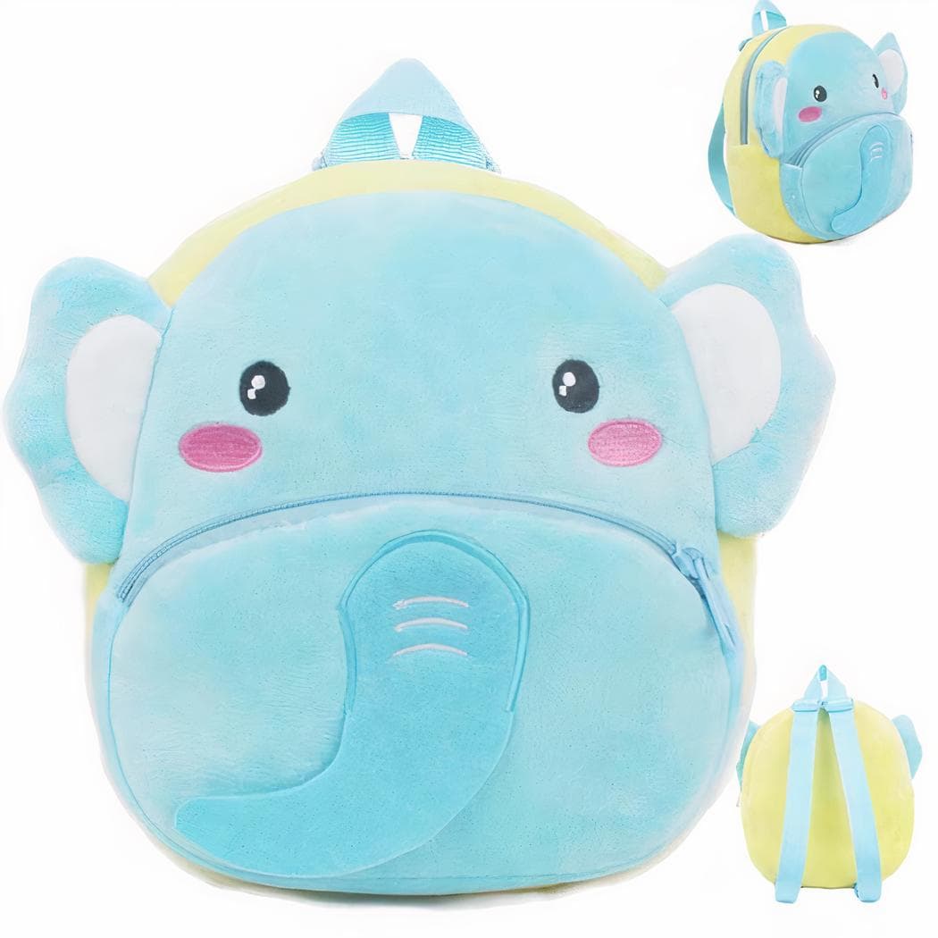 Sac à dos animal en peluche pour bébé - bleu