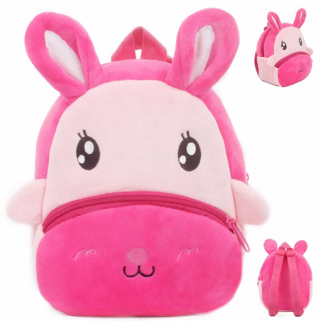 Sac à dos animal en peluche pour bébé - rose