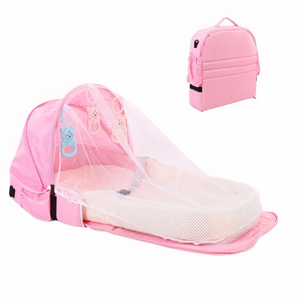 Sac à langer berceau portable pour bébé - rose