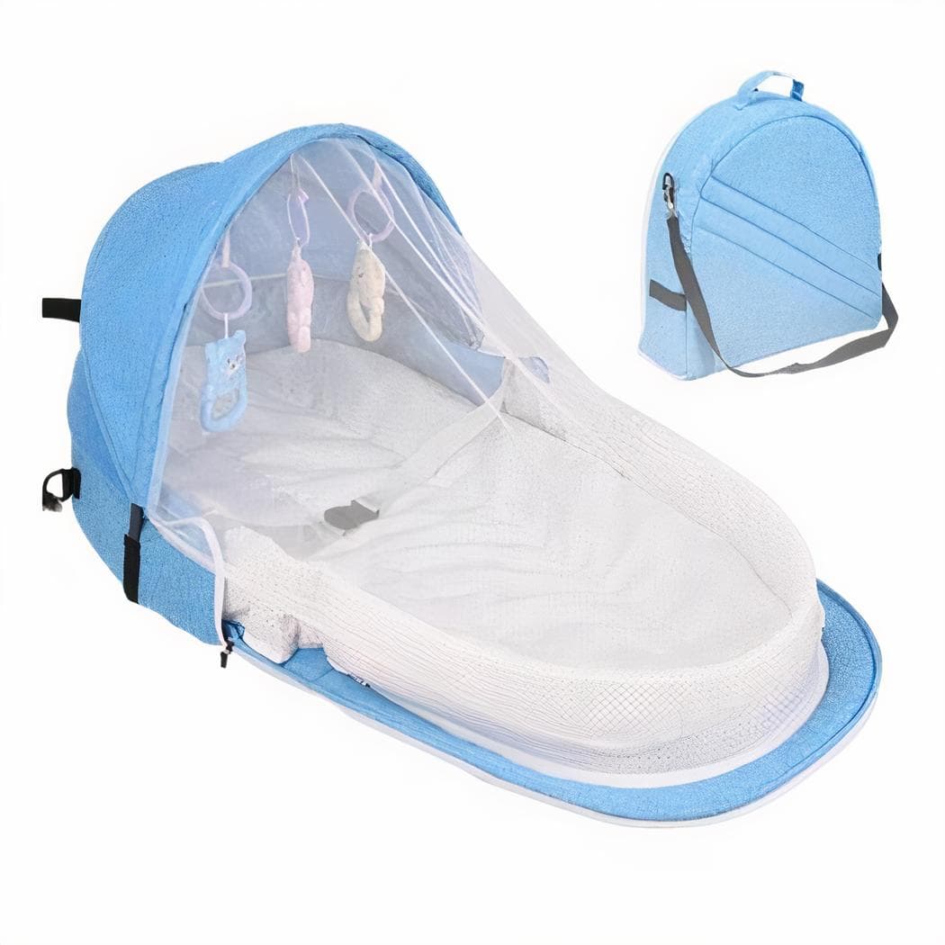 Sac à langer berceau portable pour bébé - bleu