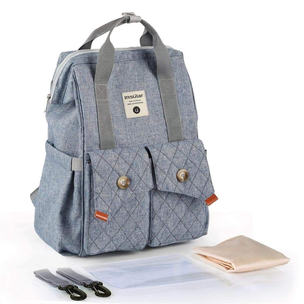 Sac à langer tendance pour parents - bleu-fonce
