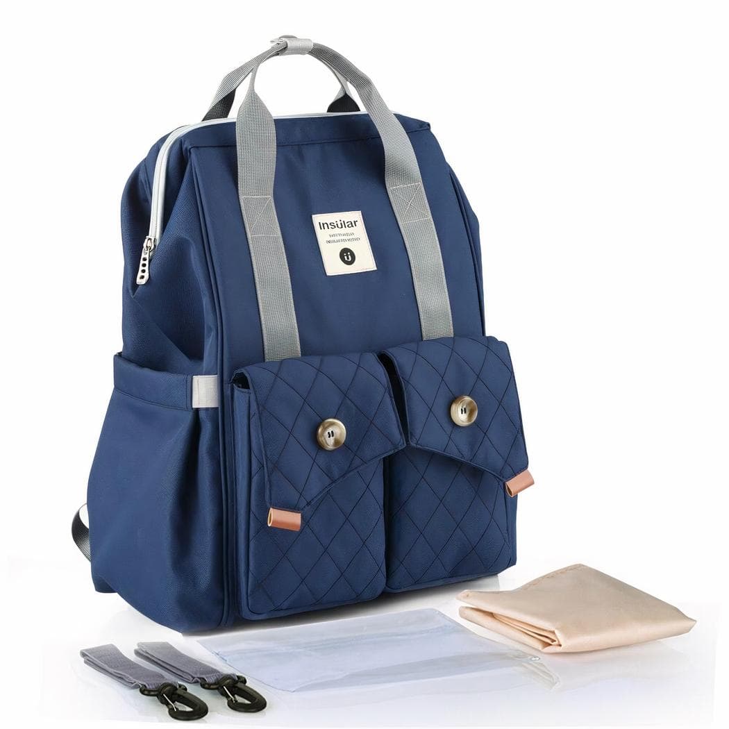 Sac à langer tendance pour parents - bleu