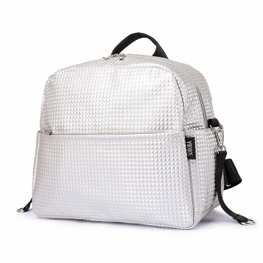 Sac à langer texturé pour parents - argente