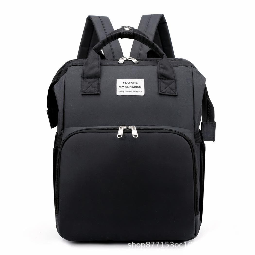 Sac à dos à langer de voyage berceau pliable - noir