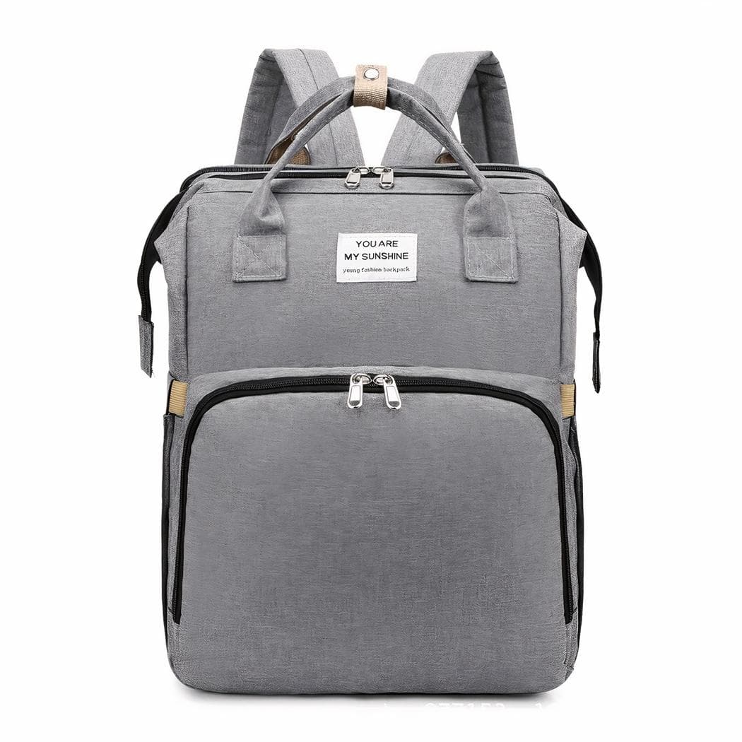 Sac à dos à langer de voyage berceau pliable - gris