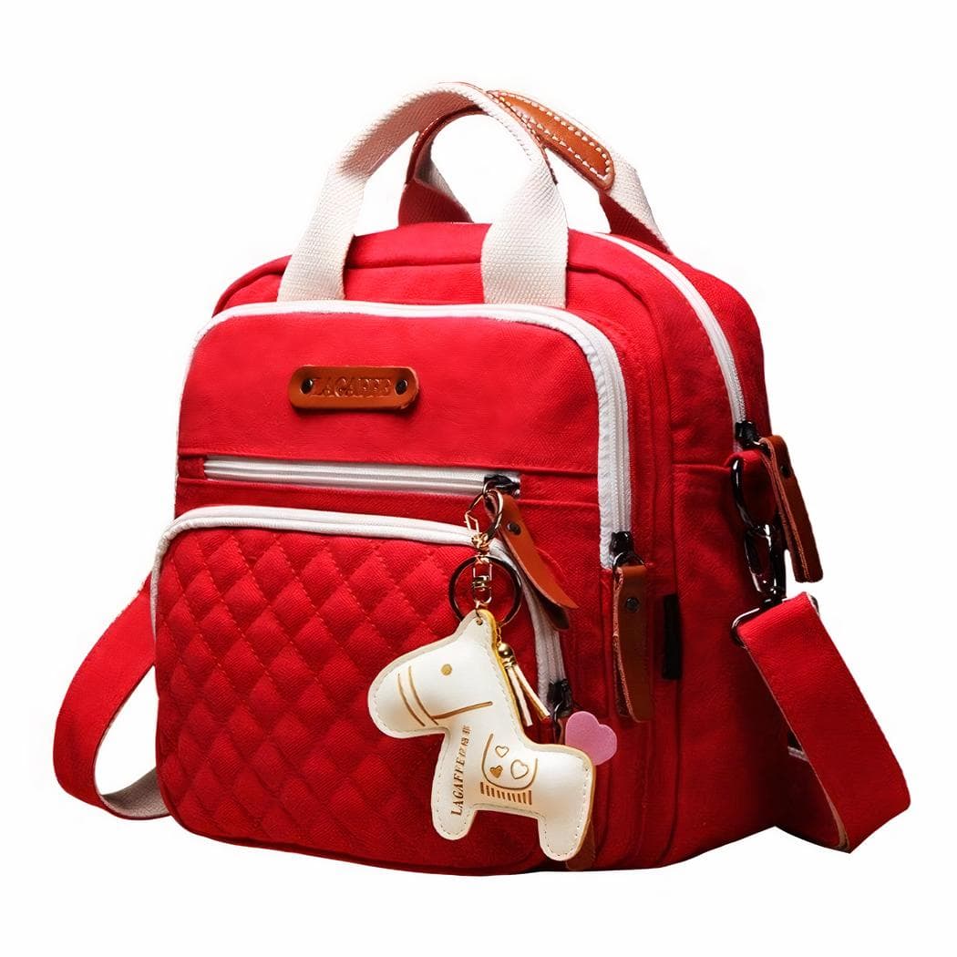 Sac à langer en toile - rouge
