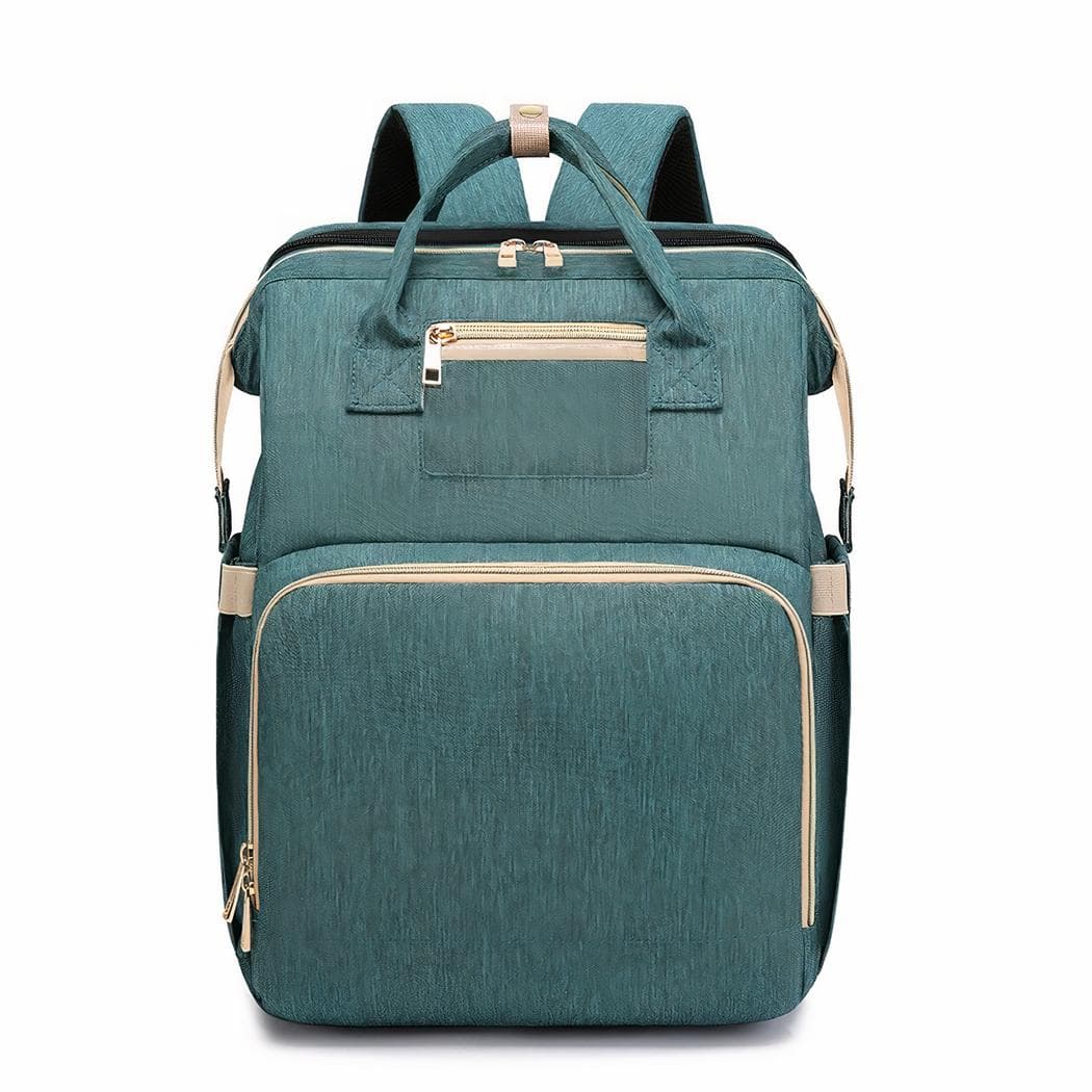 Sac à dos à langer avec lit pliable pour bébé - vert