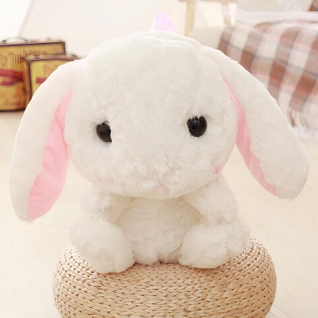Sac à dos en peluche lapin pour fille - blanc