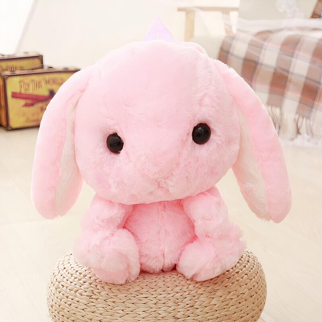 Sac à dos en peluche lapin pour fille - rose