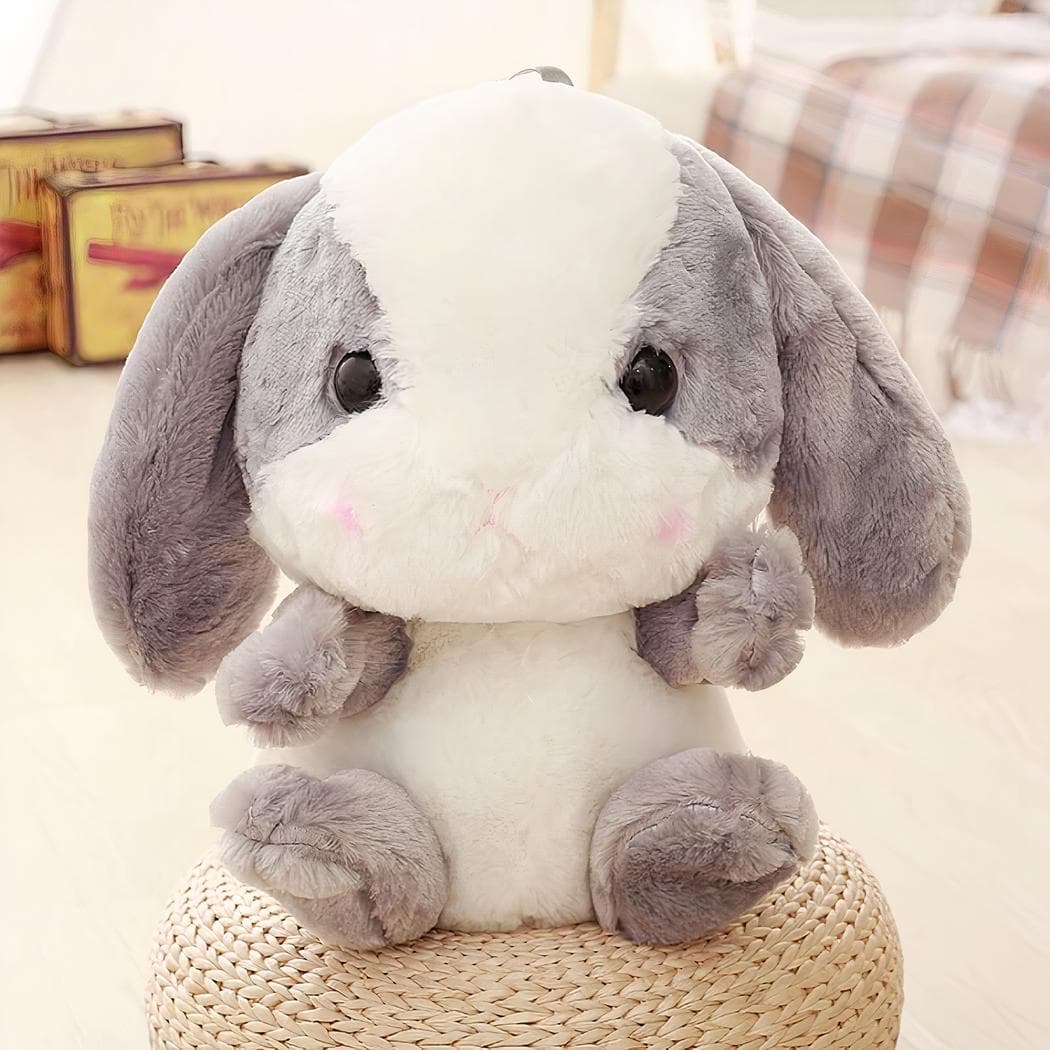 Sac à dos en peluche lapin pour fille - gris