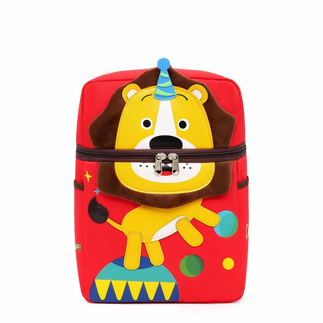 Sac à dos rectangulaire au design coloré pour enfant - rouge