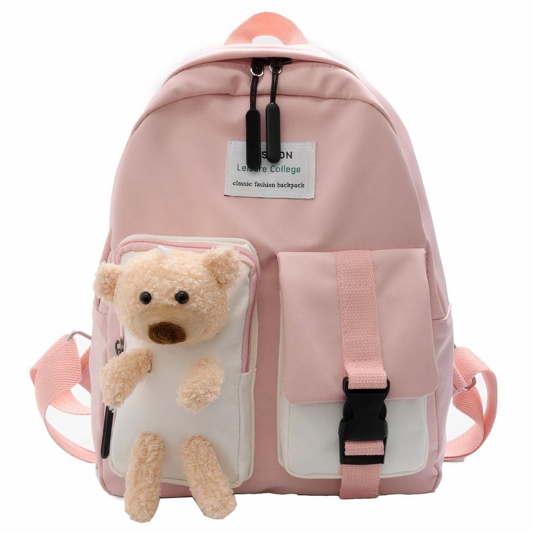 Sac à dos avec ours mignon pour enfant - rose