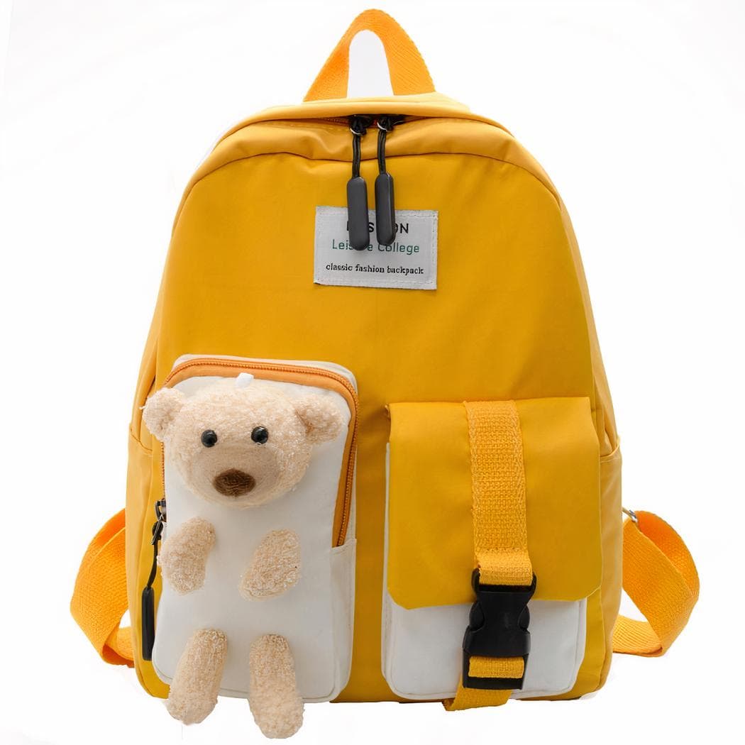Sac à dos avec ours mignon pour enfant - jaune