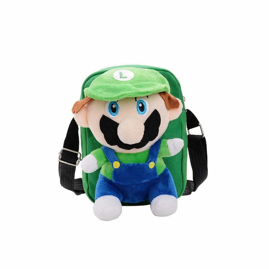 Sac à bandoulière avec peluche Mario Bros pour enfants - vert