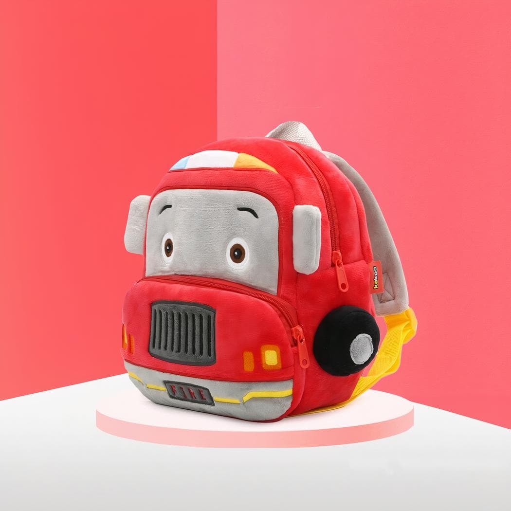 Sac à dos en forme de camion en peluche - rouge