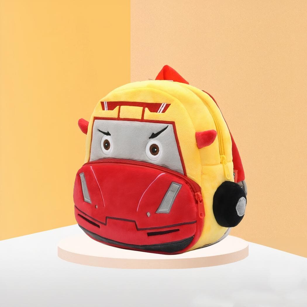 Sac à dos en forme de camion en peluche - orange
