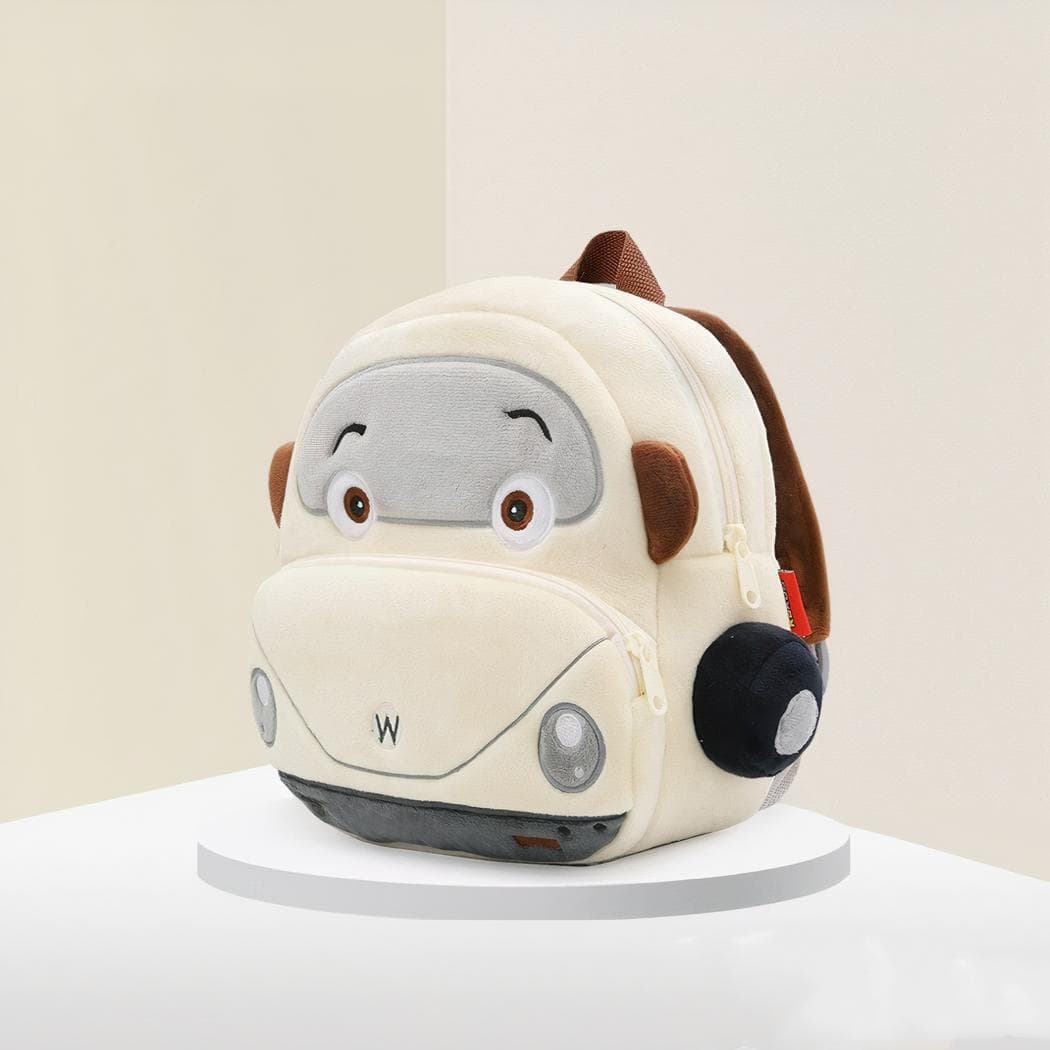 Sac à dos en forme de camion en peluche - blanc