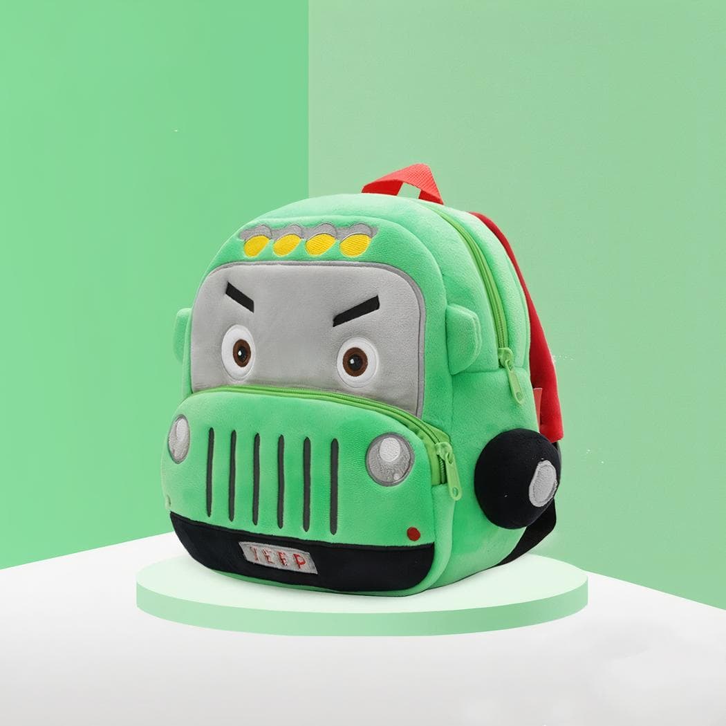 Sac à dos en forme de camion en peluche - vert