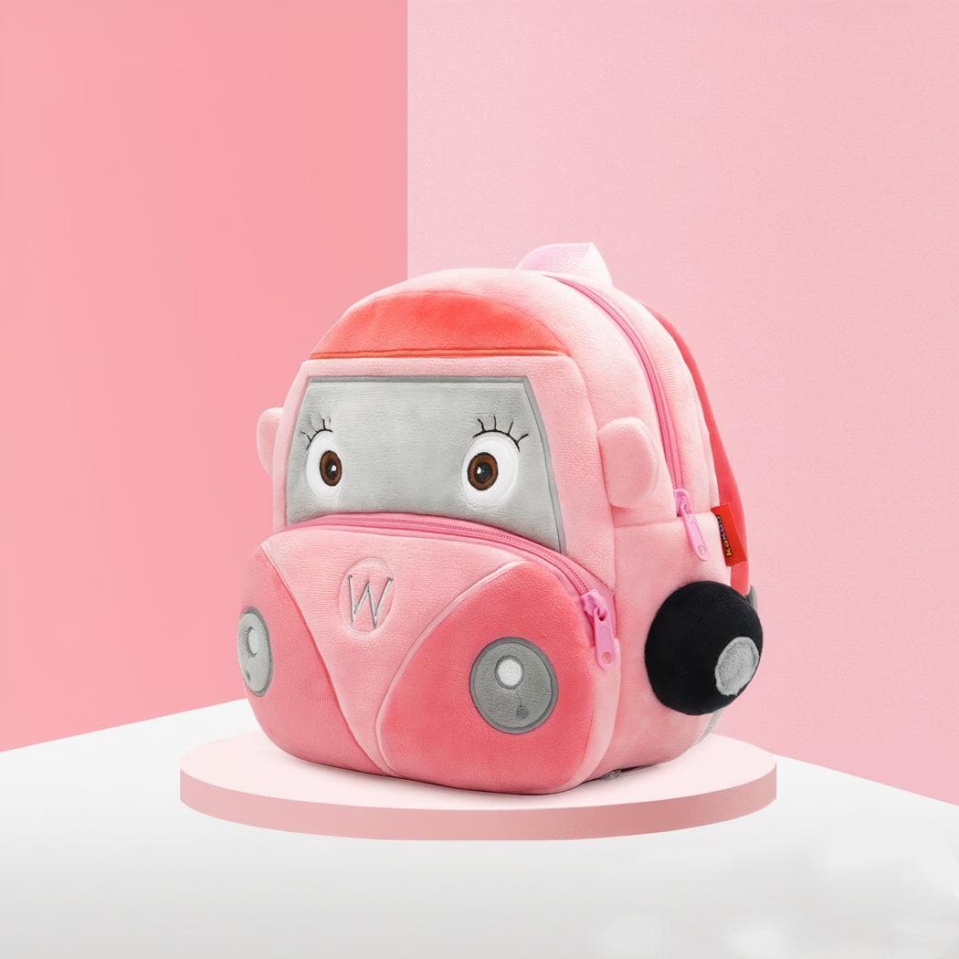Sac à dos en forme de camion en peluche - rose