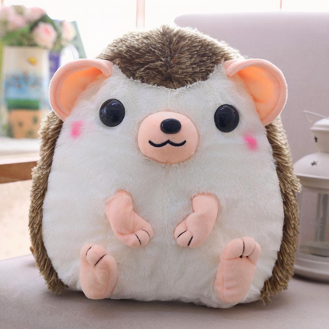 Sac à dos en forme de hérisson en peluche - marron
