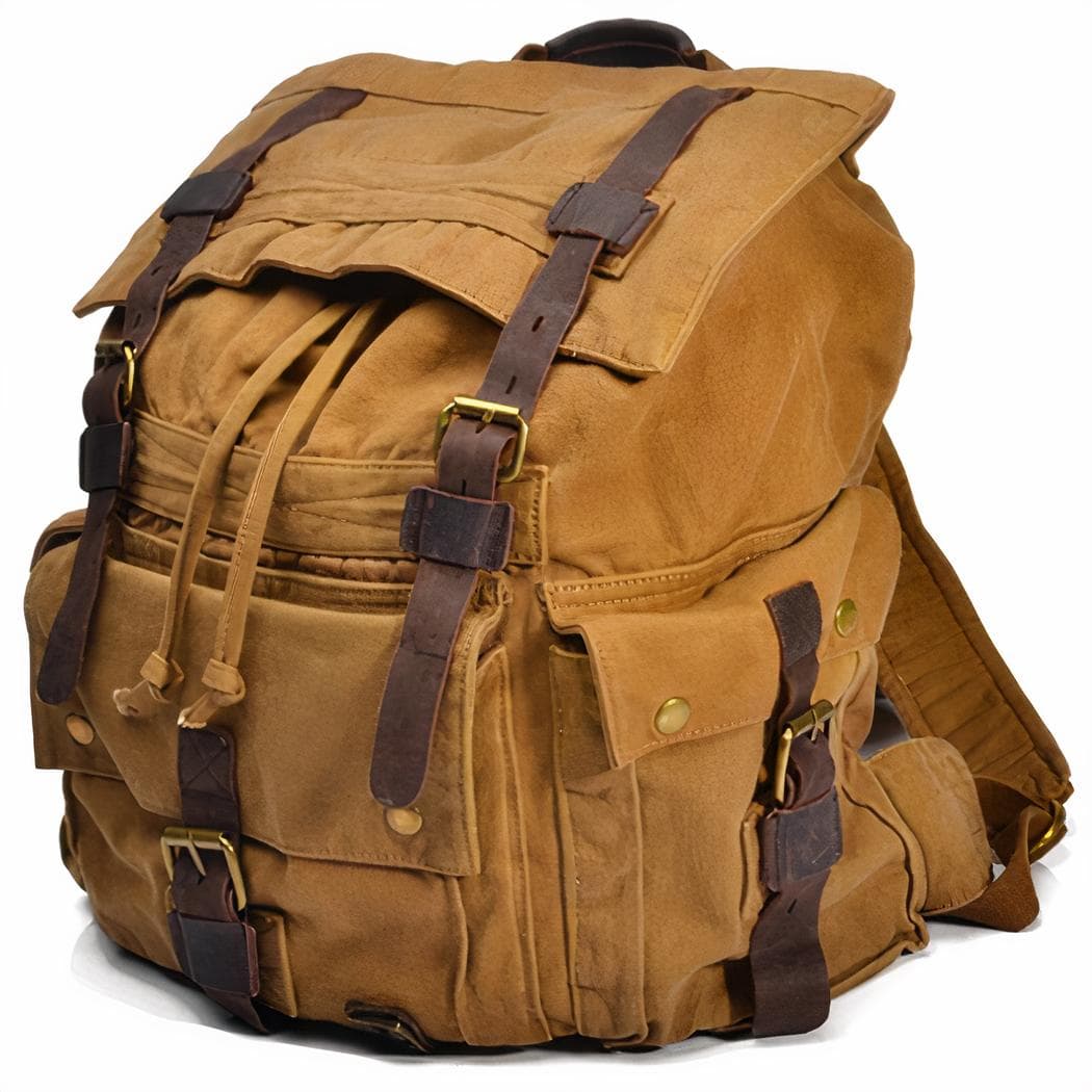 Sac à dos vintage en toile - marron