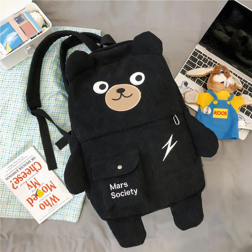 Sac à dos voyage ours kawaii - noir