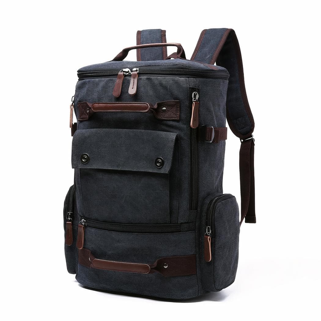 Sac à dos vintage grande capacité - noir