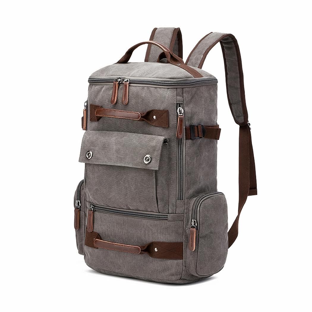 Sac à dos vintage grande capacité - gris