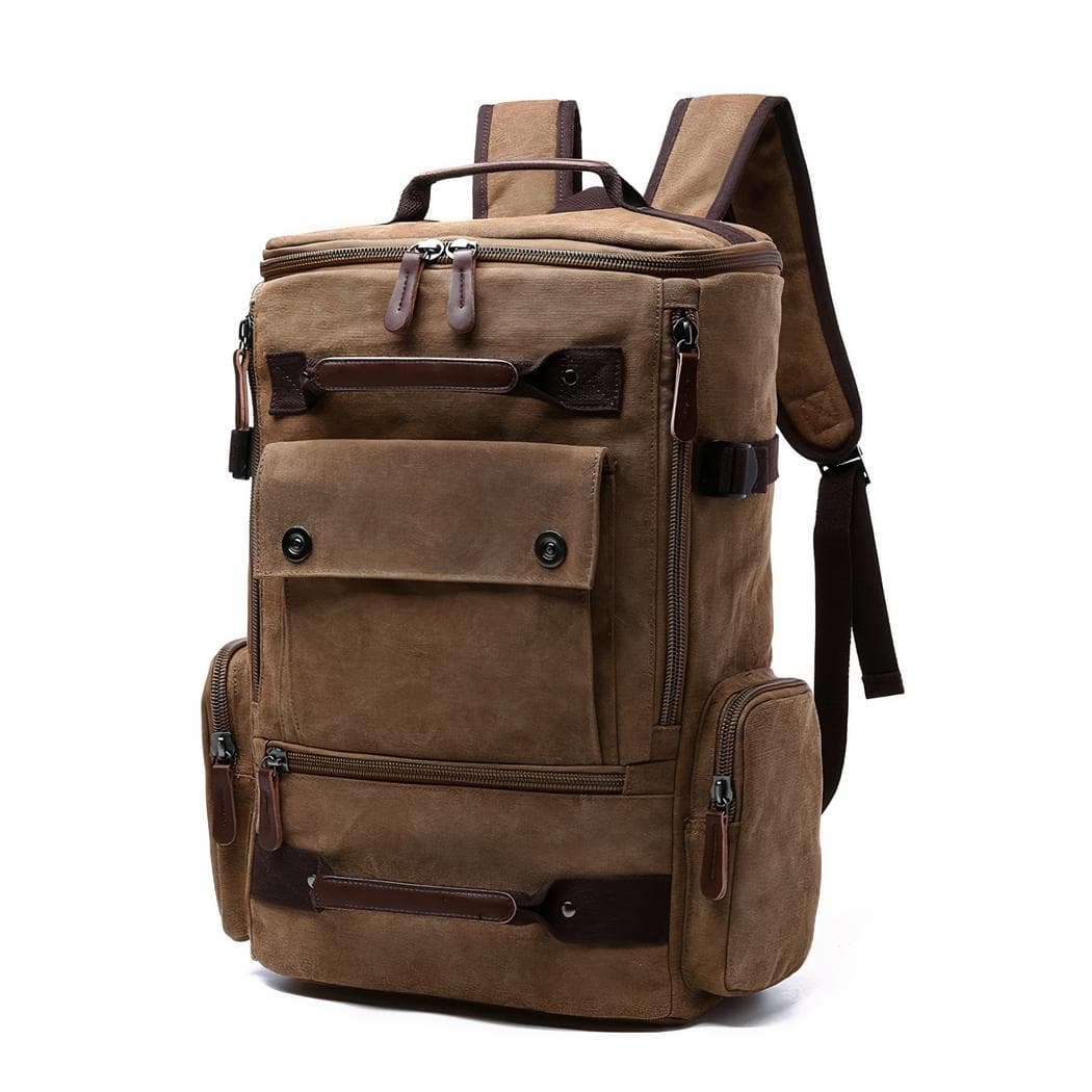 Sac à dos vintage grande capacité - marron