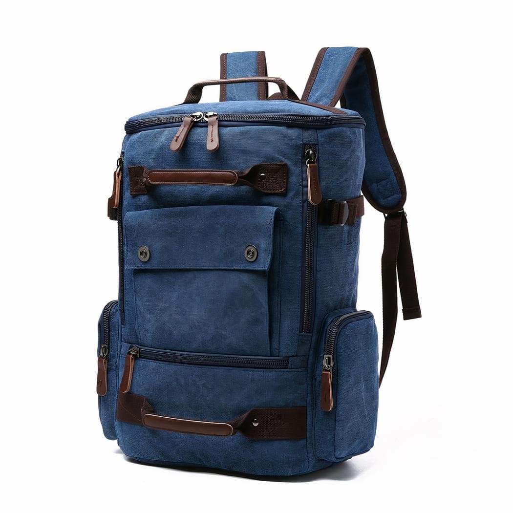 Sac à dos vintage grande capacité - bleu