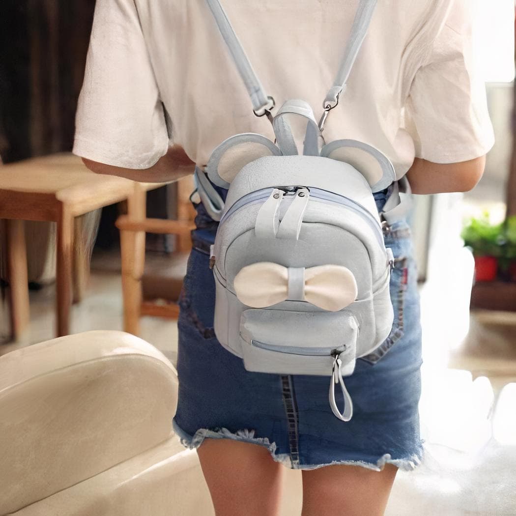 Mini sac à dos avec nœud pour fille - bleu