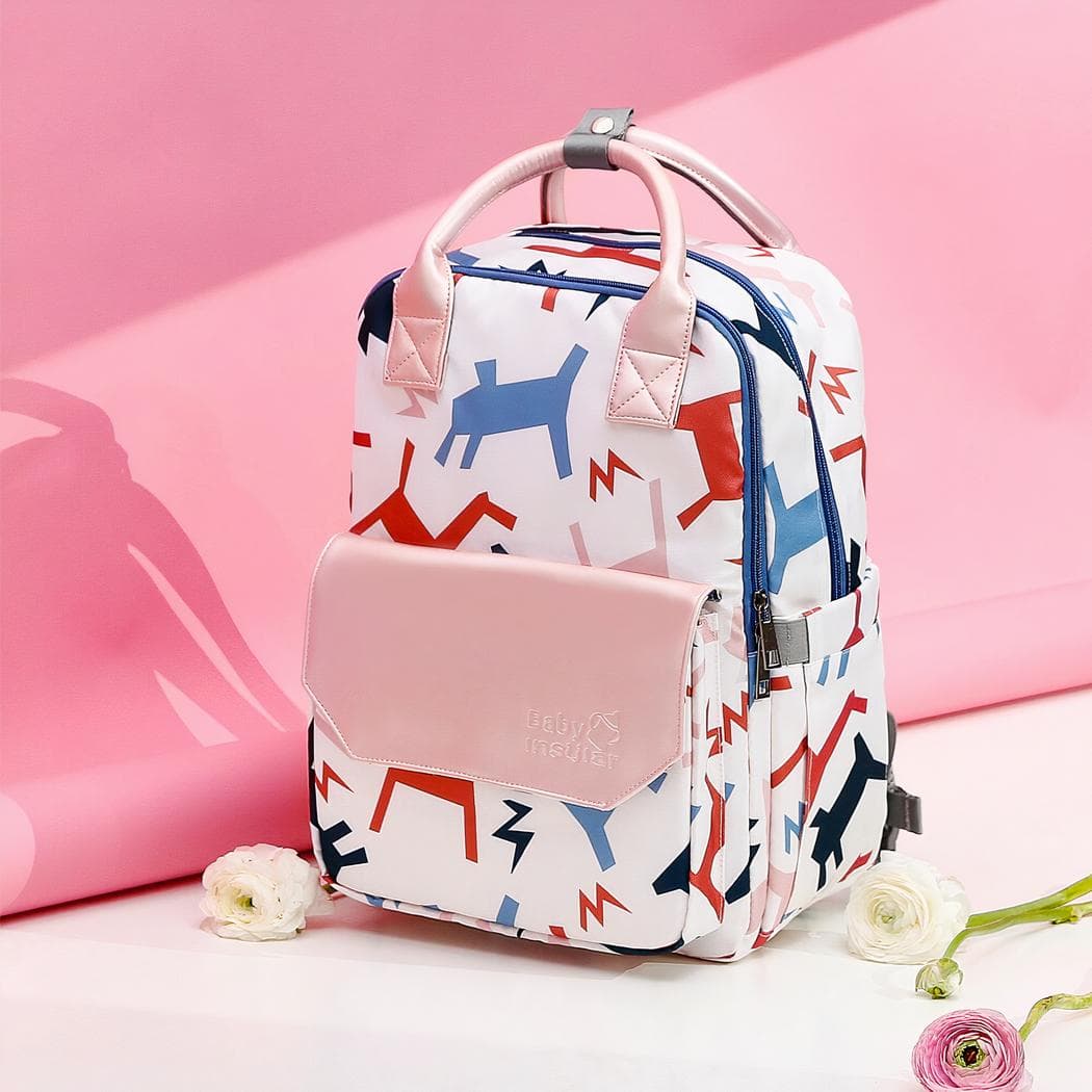 Sac à dos à langer multifonction coloré - blanc