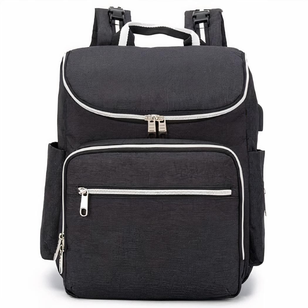Sac à langer multifonction avec port USB - noir