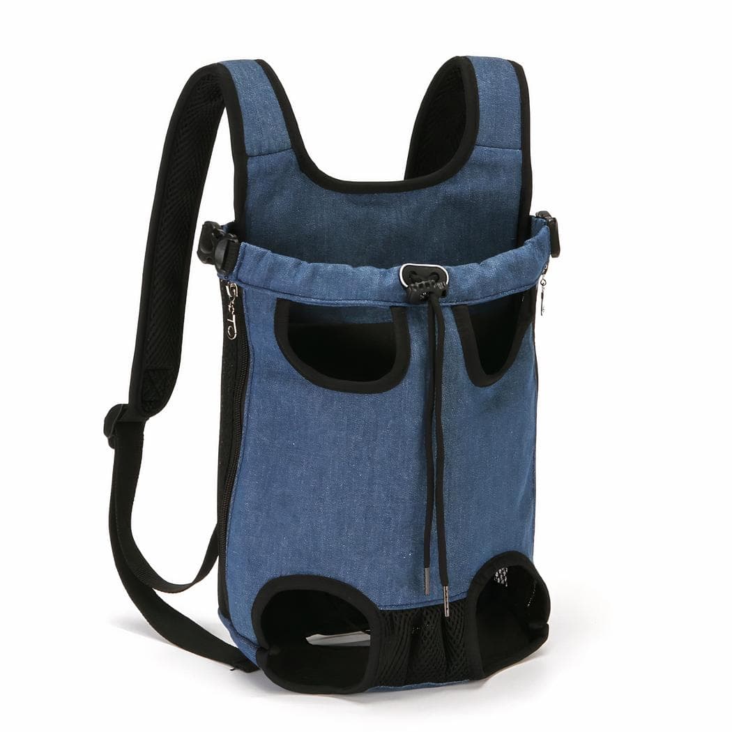 Sac de transport pour animaux de compagnie (torse ou dos) - bleu,l