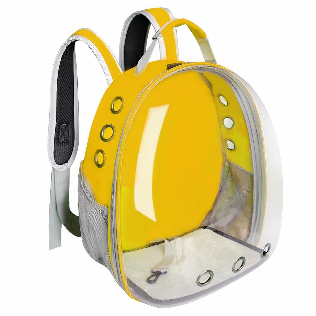 Sac à dos capsule spatiale transparente pour chat - jaune