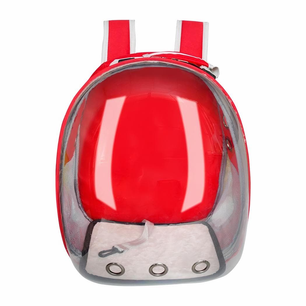 Sac à dos capsule spatiale transparente pour chat - rouge