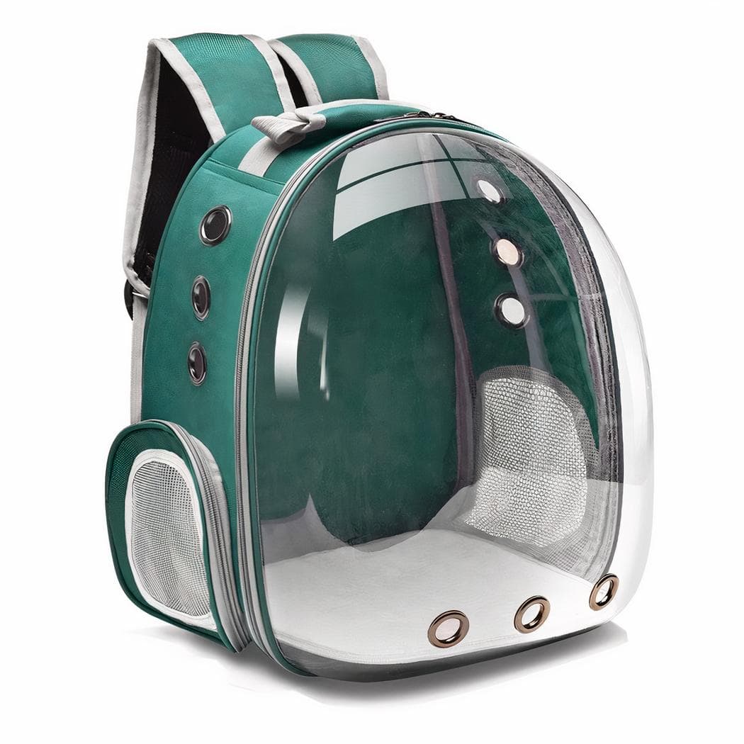 Sac à dos transparent pour petit animal de compagnie - vert