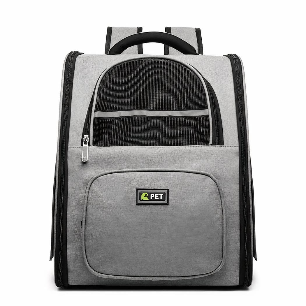 Sac à dos respirant pour animaux de compagnie - gris