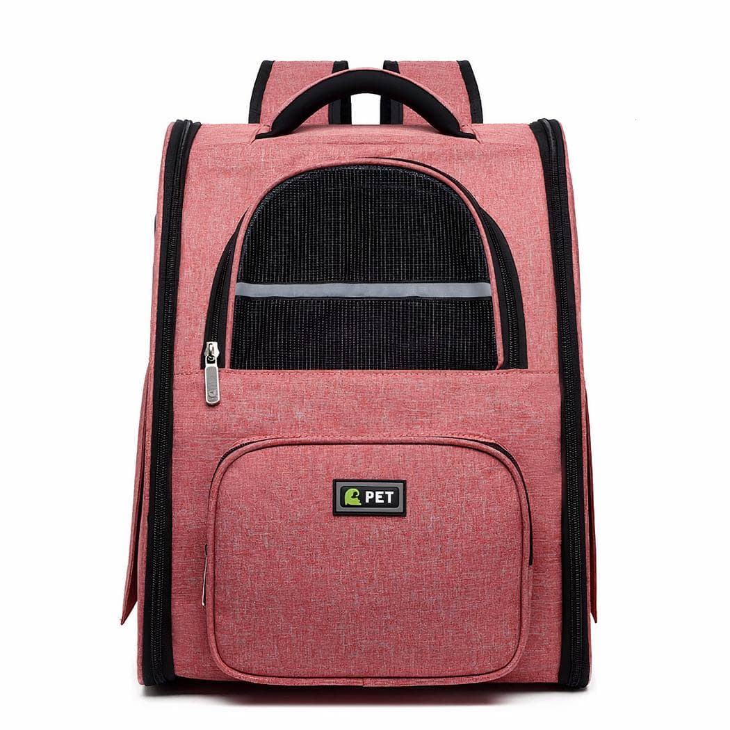 Sac à dos respirant pour animaux de compagnie - rose