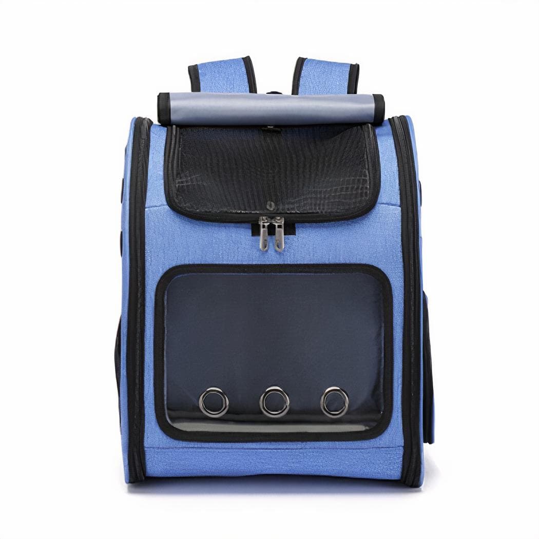 Sac à dos pliable respirant pour animaux - bleu